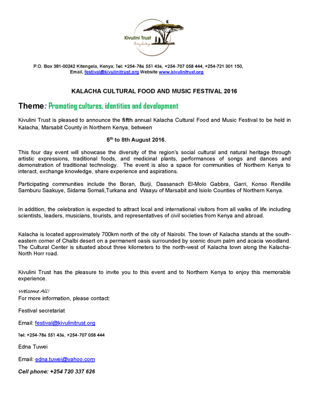 Kalacha Festival announcement. Final 1