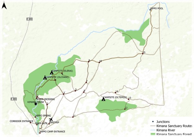 Kimana Sanctuary Map (Guests)